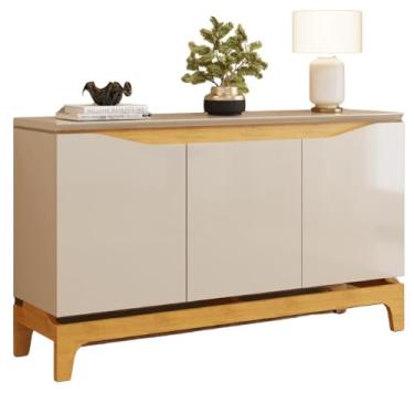 Imagem de Balcao Buffet 3 Portas 136 cm Joile Cedro Off White Dj Moveis