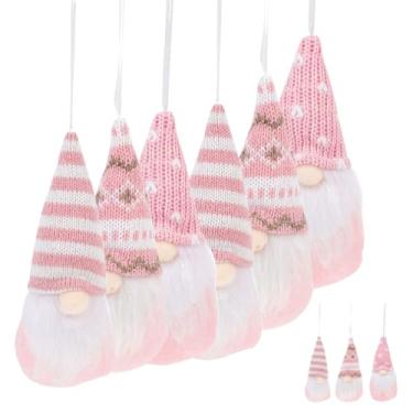 Imagem de Toyvian 6 enfeites de gnomo para árvore de Natal, suprimentos de decoração de festa, boneco pequeno de Papai Noel, tricô, artigos de festa, decoração de árvore de Natal pendurada, decoração de casa