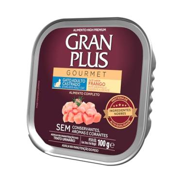 Imagem de Ração Úmida GranPlus Gourmet Para Gatos Castrados Patê Frango 100g