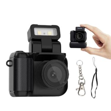 Imagem de Gugxiom Mini chaveiro para câmera, câmera pequena 1080p 2MP tamanho polegar com base para carregador, filmadora pequena com flash LED