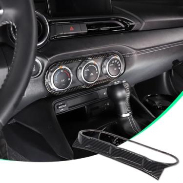 Imagem de Aotumcer Moldura de acabamento da tampa do interruptor de ar condicionado Center Dash compatível com modelos Mazda MX-5 Miata 2016, capa de acabamento do painel do interruptor de ar condicionado
