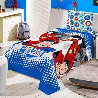 Imagem de Jogo Cama Estampado Liga Justiça Microfibra Solteiro Lepper