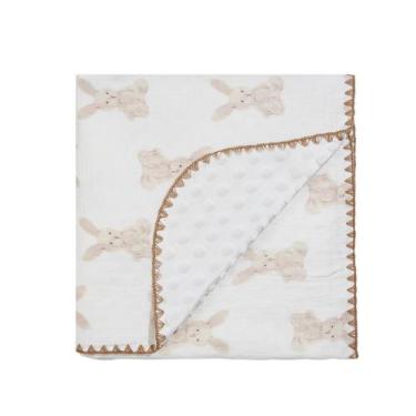 Imagem de Cobertor de bebê HomeyHues 40x40 cm de dupla camada de algodão macio