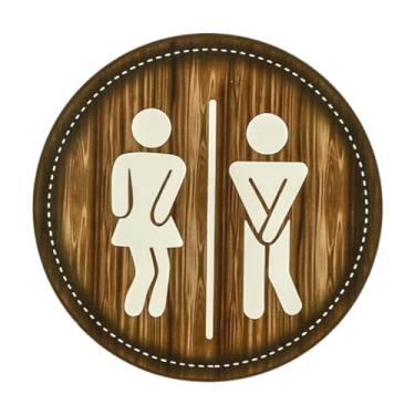 Imagem de FLCPJGV Placa de banheiro Placa de banheiro Placas de parede para banheiros Masculinos e Femininos para empresas Casa de fazenda