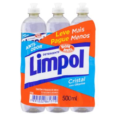 Imagem de DETERGENTE LIMPOL CRISTAL LV MAIS PG MENOS 6X500ML