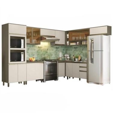 Imagem de Cozinha Completa De Canto 9 Peças Connect Duna-cristal Com Torre Quente 2 Fornos - Móveis Henn Duna-cristal