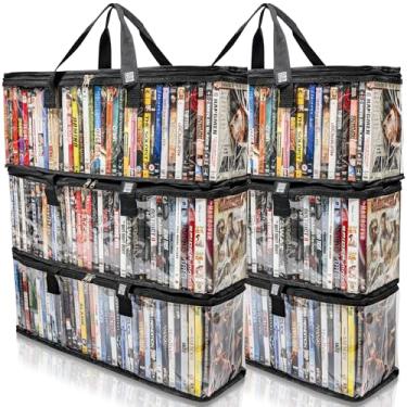 Imagem de Made Easy Kit Bolsa de armazenamento de mídia Clear View para DVDs, VHS e capas de videogame - Proteja sua coleção e preserve a qualidade de suas capas - empilhável, economiza espaço, cabe 40 (DVD