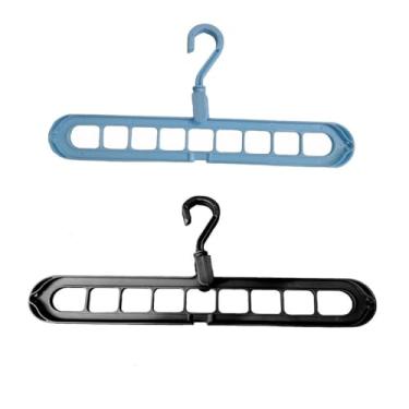 Imagem de Cabide Mágico Organizador 9 em 1 Dobrável - Suporte para Gravata, Cinto e Bolsas, Economizador de Espaço(2 Peças)