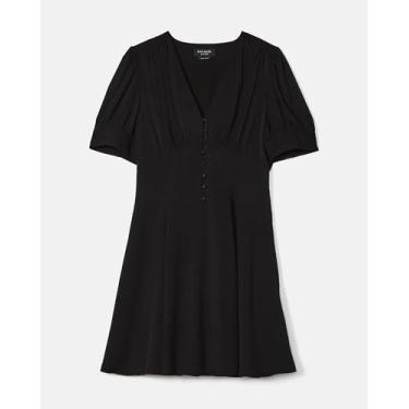 Imagem de Kate Spade New York Minivestido feminino com manga bufante fluida, Preto, 40