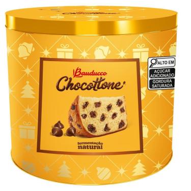 Imagem de Panettone Chocottone com Gotas de Chocolate ao Leite Bauducco Lata 750g