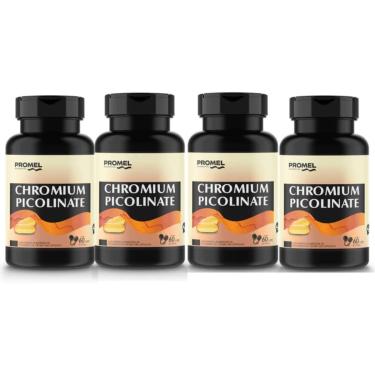 Imagem de 04 Picolinato de Cromo 60 Cápsulas 300 mg - ( Chromium Picolinate ) Promel-Unissex