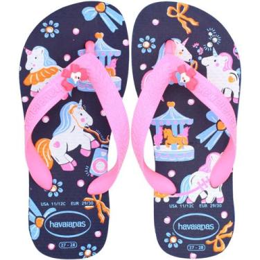 Imagem de Chinelo Infantil Havaianas Fantasy Feminino, Azul, Marinho, 31/32