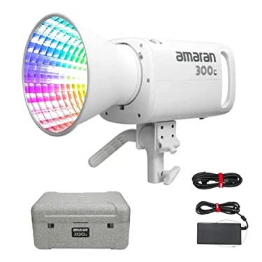 Imagem de Aputure Amaran 300c RGB COB Video Light Bowen Mount 2.500K a 7.500K CCT com ajuste GSM 26.580 Lux @ 1m com hiperrefletor (branco (300c))