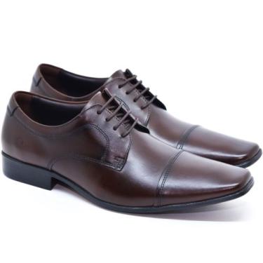 Imagem de Sapato Social Masculino Democrata Confortável Com Cadarço, Mahogany, 3