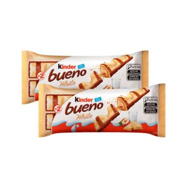 Imagem de Kit 2 Kinder Bueno White Chocolate Branco 2 Unidades 39g