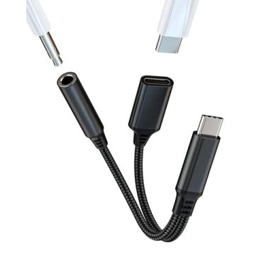 Imagem de Adaptador USB-C para fone de ouvido de 3,5 mm (2 em 1), dongle de carregamento de áudio DAC para iPhone15 Pro Max Plus para iPad Air Mini tipo C carregador divisor cabo auxiliar compatível com Samsung