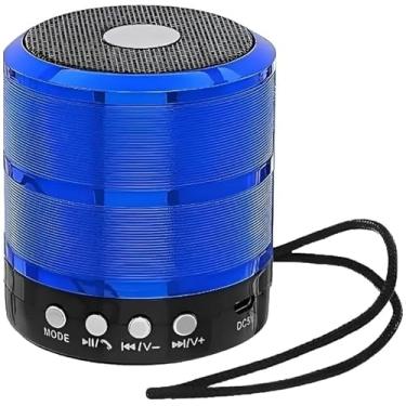 Imagem de Mini Caixa de Som Bluetooth Portátil, Azul, Preto e Vermelho Alto-Falante Sem Fio com Controles de Modo e Volume, Reprodução de Música
