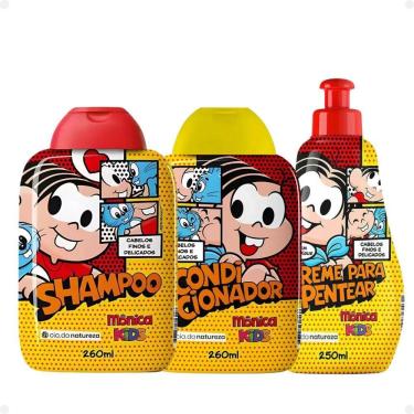 Imagem de Kit Cia da Natureza Mônica Kids Cabelos Finos e Delicados: Shampoo, Condicionador e Creme Para Pentear