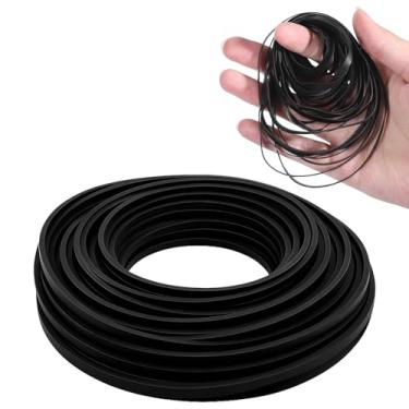 Imagem de 50 peças de correias de borracha, fita de manutenção para reparo de cassete, 40 a 135 mm, quadrada, misturada, cassete, gravadores, correias para DVD CD LD VCR, repetidores, 4 mm de largura