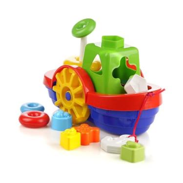 Imagem de Brinquedo Educativo Barco Didático com Blocos e Ancho, Merco Toys, Multicor
