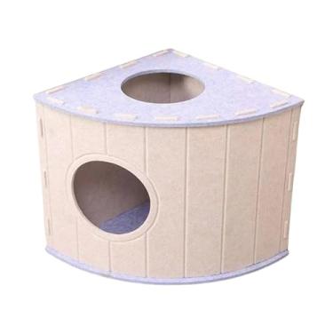 Imagem de ShengQuanHao Casinha para Gatos, Cama para Gatos, Protetor de Garras, Tapete Arranhador, Protetor de Móveis Prático, Toca de Feltro para Gatinhos de Int, Azul