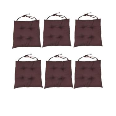 Imagem de 6 Almofadas/Assento ou encosto Para Cadeira Futon 40x40 cm(Marrom)