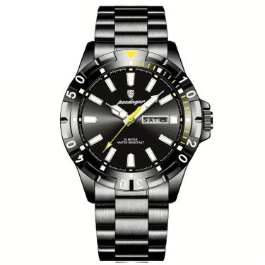 Imagem de Relógio Masculino Impermeável  Pulseira de Aço Inoxidável Movimento Quartzo Estilo Casual