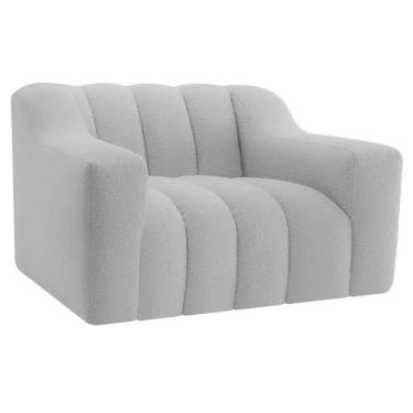 Imagem de Kit 02 Poltronas Luxo Recepção Sala Elegance Linho Cinza