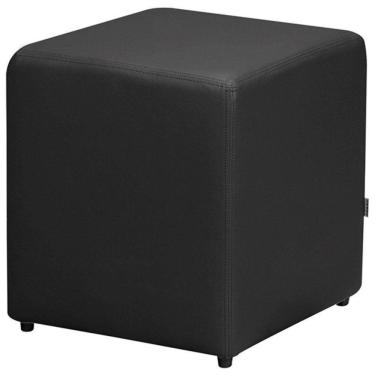 Imagem de Puff Quadrado Decorativo L02 Corino Preto - Lyam Decor