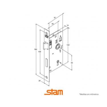 Imagem de Fechadura Espelhada Inox - Stam Interna 814/11