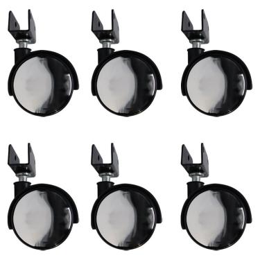 Imagem de Kit 6 Rodízios Para Móveis Com Chapa U Sem Trava