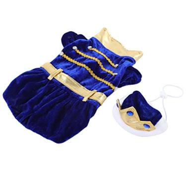 Imagem de YOUTHINK Fantasia de Cachorro para Cachorro, Roupas para Animais de Estimação, Estilo Príncipe Acrílico, Fantasia de Halloween Com Chapéu para Uso Diário e Festas (L)
