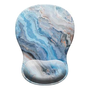 Imagem de Mouse pad de gel com descanso de pulso, mouse ergonômico côncavo com base de poliuretano antiderrapante e superfície lisa tapete de acessórios de mesa confortáveis para escritório, jogos em casa e