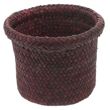 Imagem de 1Pc Seaweed Woven Plant Holder Natural Seagrass Pot Container for Indoor Plants Handcrafted Design Versatile Basket for Home Decor