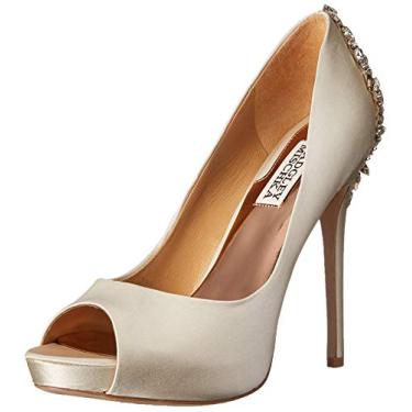 Imagem de Badgley Mischka Kiara Sapato feminino – salto plataforma confortável e fácil de usar, Marfim, 38