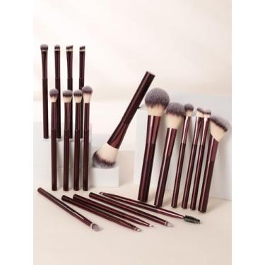 Imagem de 20 peças de pincéis de maquiagem macios ao toque, pincéis de maquiagem em pó, pincel de blush, pincel de sombra para maquiagem diária no rosto