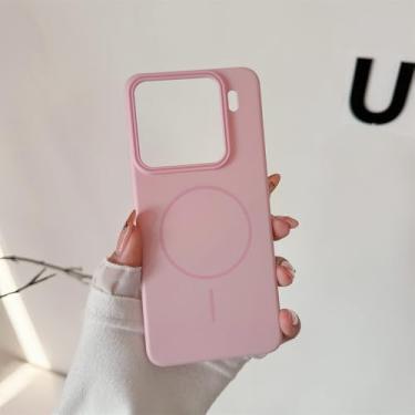 Imagem de Capa fina com carregamento sem fio para Xiaomi Redmi 15 14 13 Ultra K80 K70 Note13 Pro, capa rígida de PC fosca, rosa, para Xiaomi 14T Pro