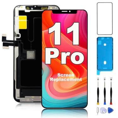 Imagem de Tela de substituição para iPhone 11 Pro 5,8 polegadas FHD LCD Display 3D Touch Digitalizador Quadro Kit de reparo completo com ferramentas de reparo, kit de substituição de tela