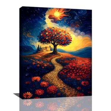 Imagem de Árvore da vida arte de parede árvore fantasia árvore decoração de parede natureza país feild imagens pinturas impressões texturizadas decorações emolduradas para banheiro quarto sala de estar