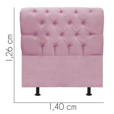 Imagem de Cabeceira Estofada Cama Box Casal 140cm París Corino Rosa Bebe- Mabe Magazine
