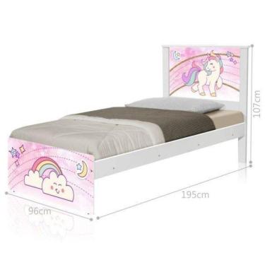 Imagem de Cama Juvenil Com Cabeceira Barcelona Unicórnio