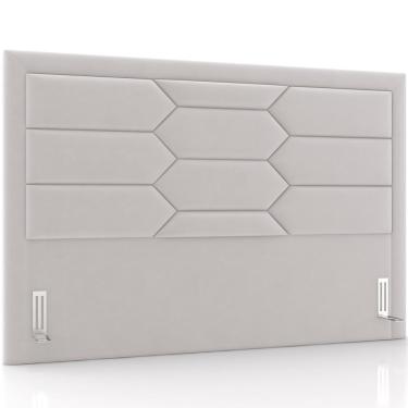 Imagem de Cabeceira Cama Box Casal 140cm Estofada Nora P05 Veludo Cinza - Lyam Decor