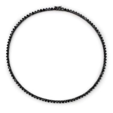 Imagem de Zoryxia Colar de tênis preto – Corrente gargantilha minimalista escura para presente de tênis preto para homens e mulheres (50 cm)