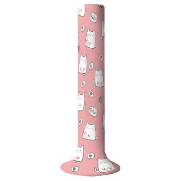 Imagem de CREATCABIN Capa de proteção contra poeira gato rosa capa de ventilador vertical à prova de poeira ventilador de chão veado branco toalha de torre doméstica lavável para manga pedestal decoração de