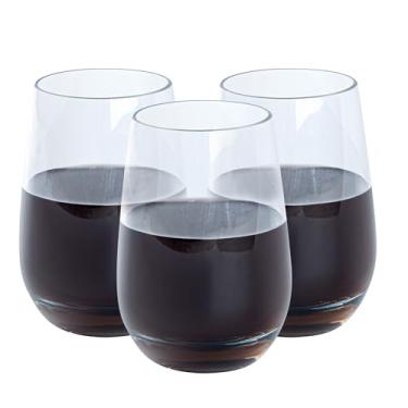 Imagem de Copos de vinho Bev Tek 500 ml, 48 copos de vinho – podem ser lavados na máquina de lavar louça, copos de plástico transparente, inquebráveis, para todos os tipos de bebidas – Restaurantware
