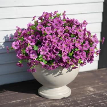 Imagem de Flores artificiais para ambientes externos, interiores, realistas, primavera, verão, jardim, decoração de casa, margarida pendurada com folhas de eucalipto, plantas falsas, vegetação, varanda, pátio