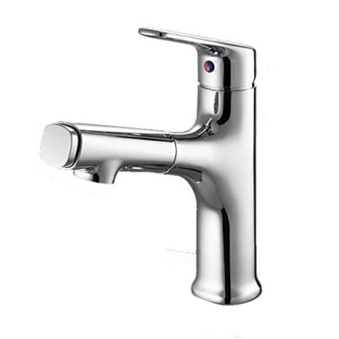 Imagem de Torneira de pia com pulverizador de puxar para baixo, torneira misturadora de modo duplo para água quente e fria Torneira giratória de 360° única multifuncional retrátil com orifício único, preto (uma