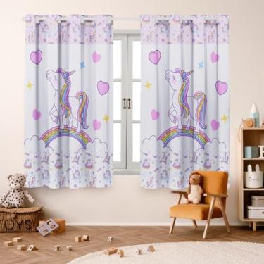 Imagem de Cortina Infantil Decorativa, 2,00 x 1,50m, Poliéster, Estampada, para Quarto de Criança (UNICORNIO)