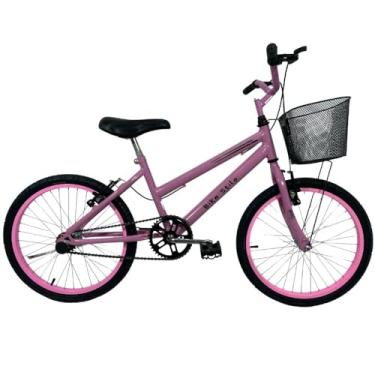 Imagem de Bicicleta Infantil Passeio Aro 20 Cesta Feminina Rosa Bebê