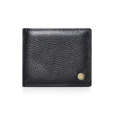 Imagem de Carteira dupla executiva | Passe de negócios para homens | Couro premium | Janelas duplas para identidade | Bloqueio de RFID, Preto, 12cm x 9.5cm, Clássico